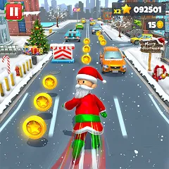 Взломанная Xmas Santa Surfer Running Game (Ксмас Санта Серфер Раннинг Гейм)  [МОД Unlimited Money] - последняя версия apk на Андроид