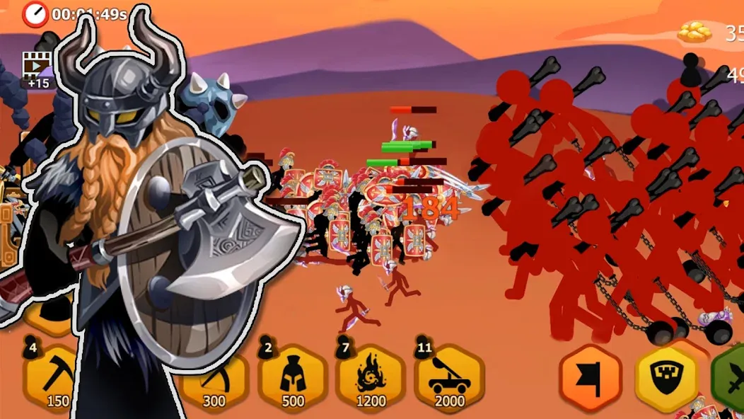 Stickman Battle 2: Empires War (Стикмен Битва 2)  [МОД Бесконечные монеты] Screenshot 2