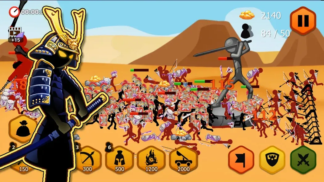 Stickman Battle 2: Empires War (Стикмен Битва 2)  [МОД Бесконечные монеты] Screenshot 4