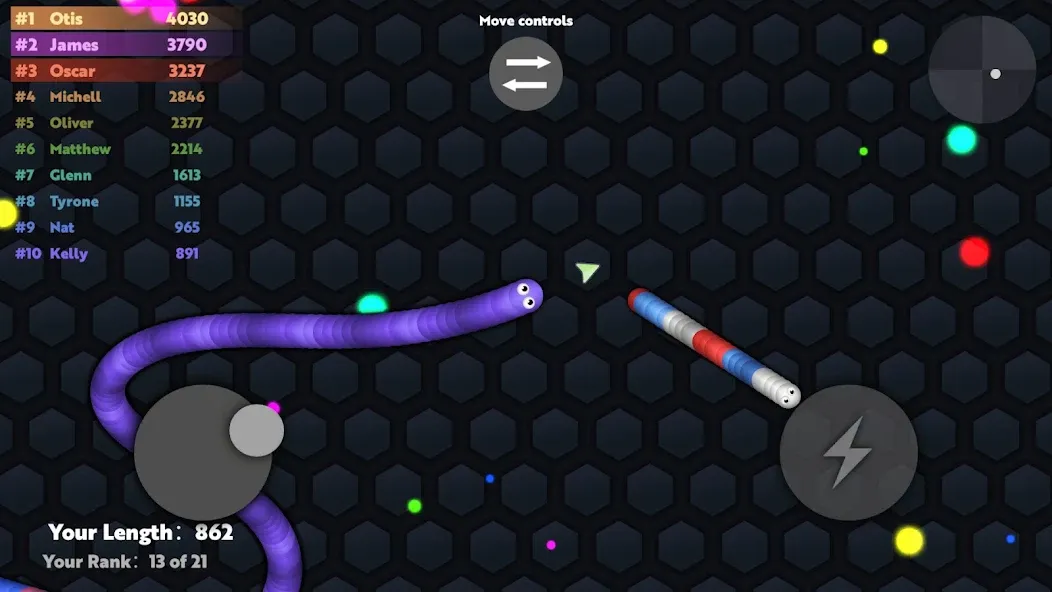 Slide.io - Hungry Snake Game  [МОД Меню] Screenshot 2