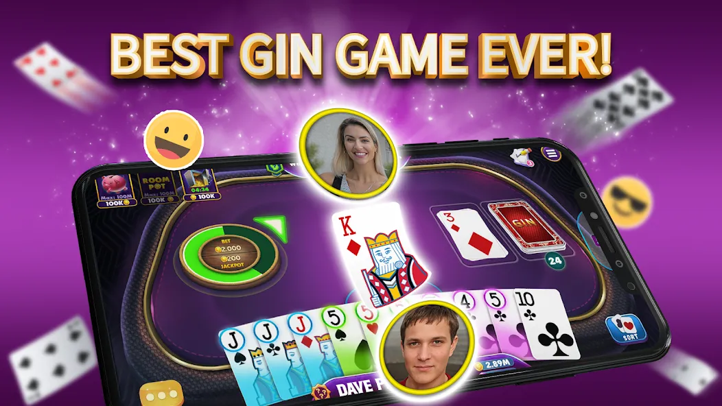 Gin Rummy Elite: Online Game (Джин Рамми)  [МОД Все открыто] Screenshot 1