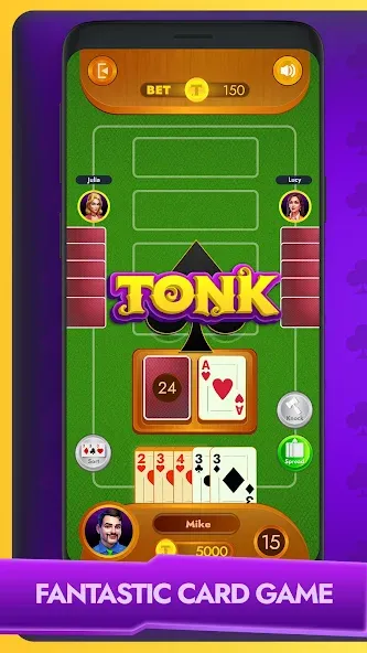 Tonk - Classic Card Game (Тонк)  [МОД Бесконечные деньги] Screenshot 1