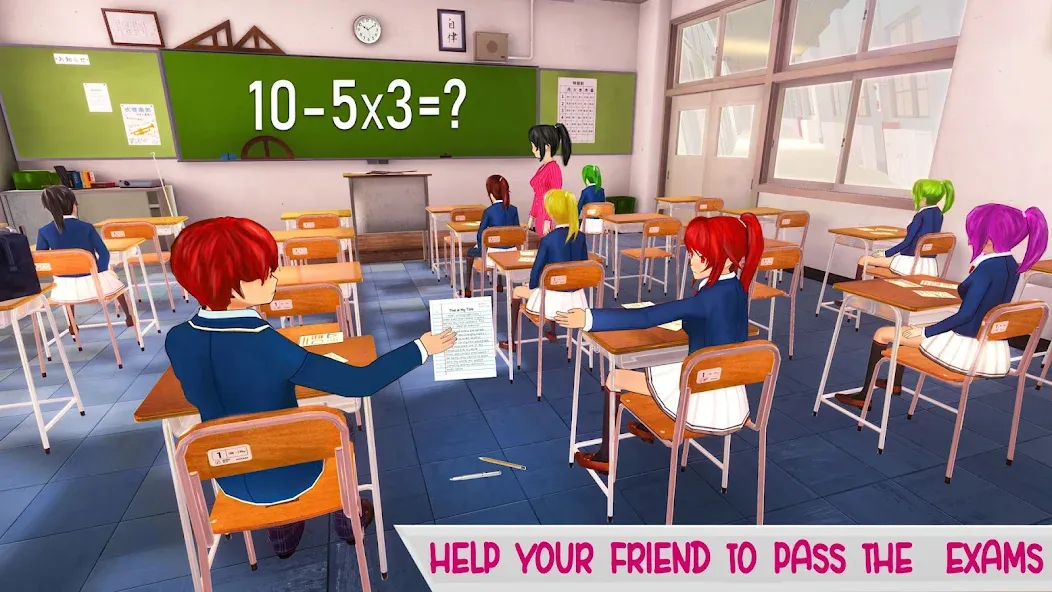 Anime High School Life  [МОД Меню] Screenshot 2