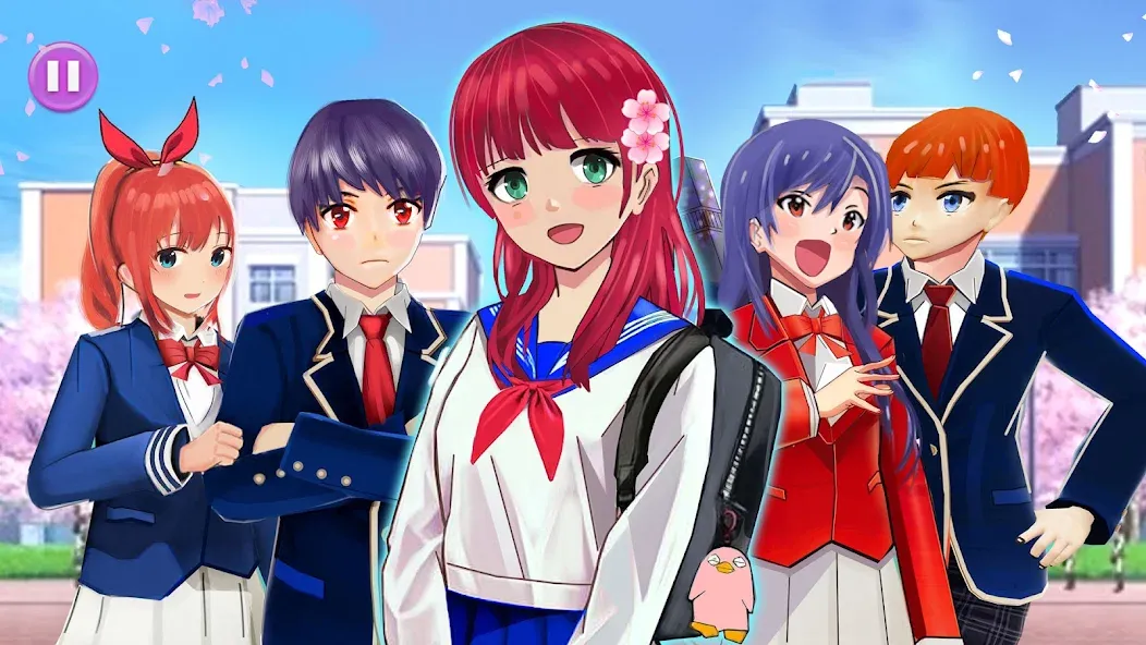 Anime High School Life  [МОД Меню] Screenshot 4