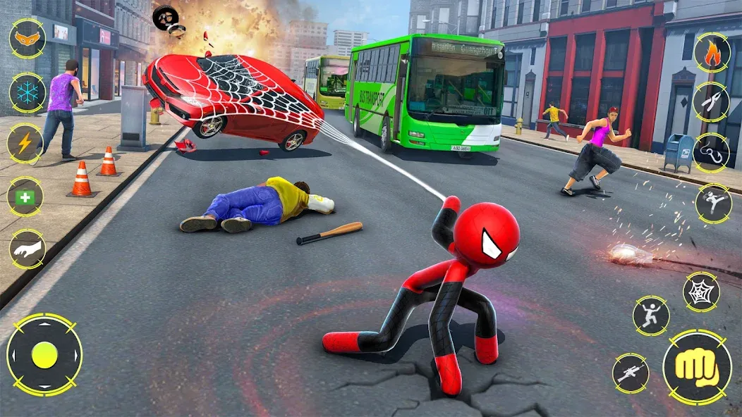 StickMan Rope Hero Spider Game (Стикмен Роуп Хиро Спайдер Гейм)  [МОД Unlocked] Screenshot 3