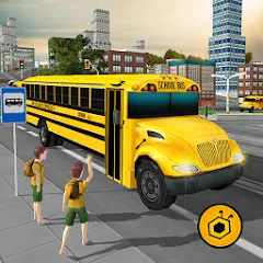 Скачать взломанную School Bus Driving Game  [МОД Unlocked] - полная версия apk на Андроид