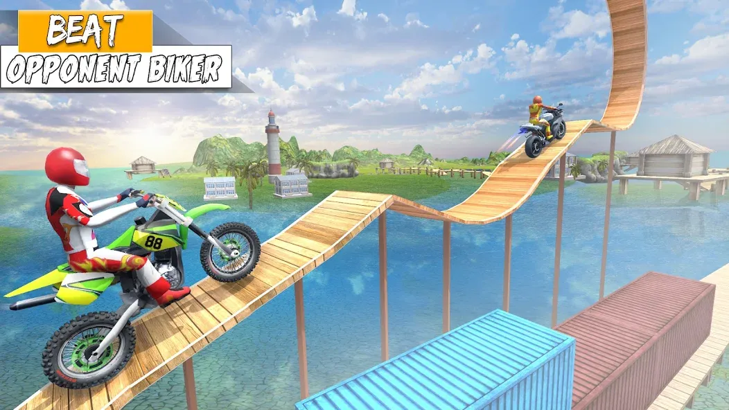 Bike Stunt Games Stunt Bike 3D (Байк стант рэмп игра Байк Джамп)  [МОД Unlocked] Screenshot 5