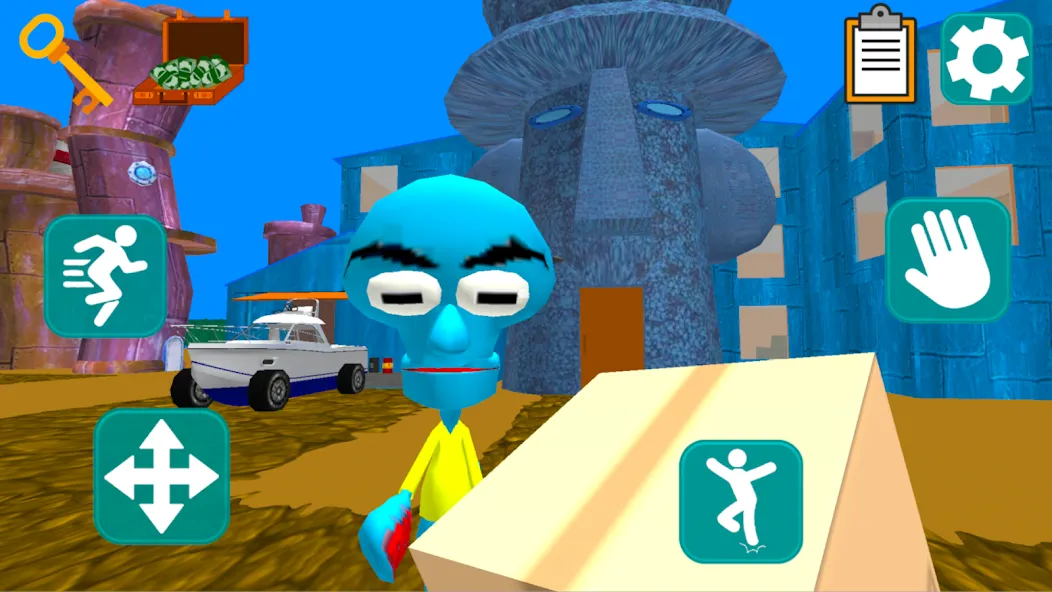 Squid Neighbor. Sponge Escape  [МОД Много монет] Screenshot 1