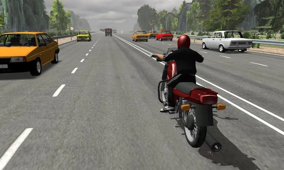 Russian Moto Traffic Rider 3D  [МОД Много монет] Screenshot 1