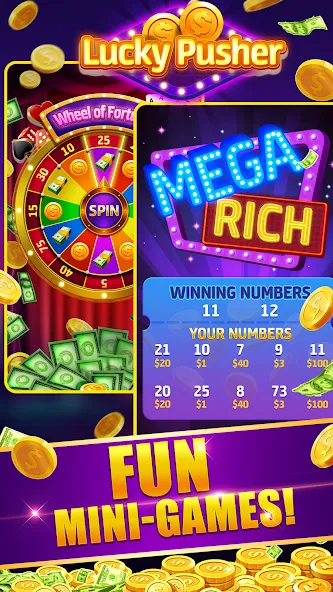 Lucky Cash Pusher Coin Games (Лаки Кэш Пушер Коин Геймс)  [МОД Unlimited Money] Screenshot 4