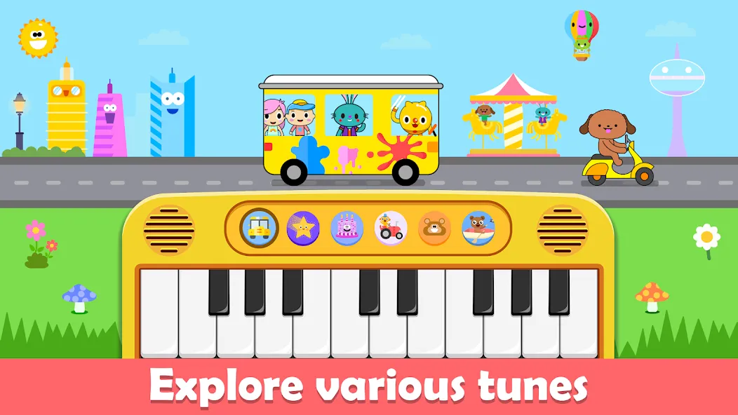 Baby Piano Kids Music Games  [МОД Много монет] Screenshot 1