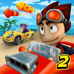 Взлом Beach Buggy Racing 2 (Бич Багги Рейсинг 2)  [МОД Много монет] - полная версия apk на Андроид