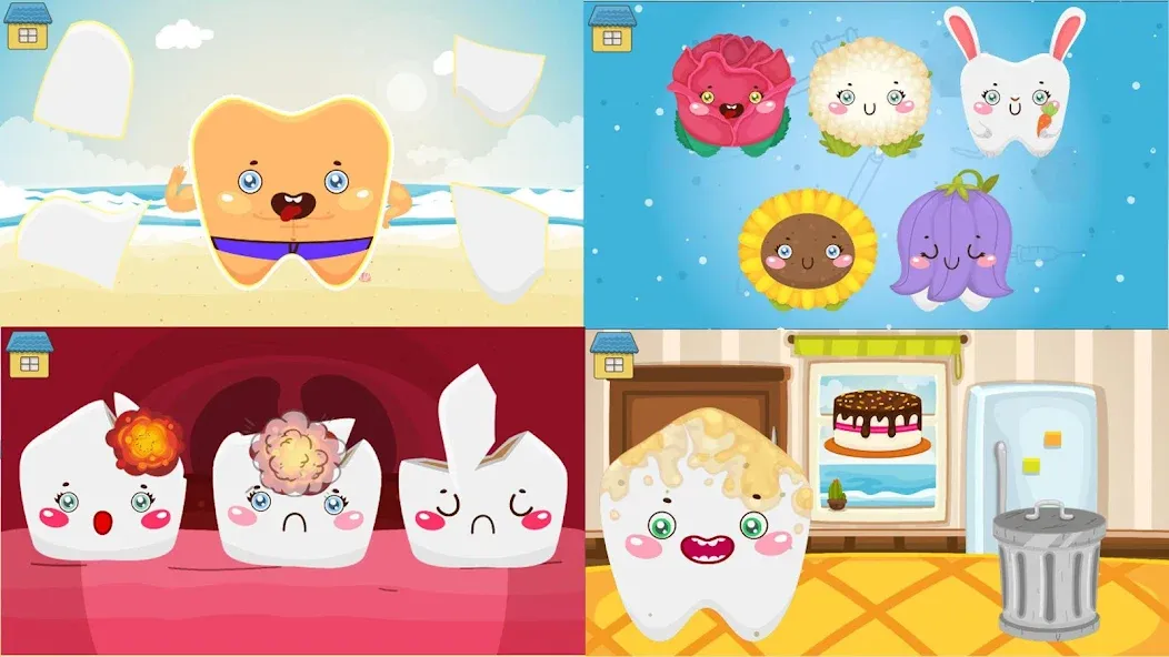 Funny Teeth kids dentist care!  [МОД Все открыто] Screenshot 1