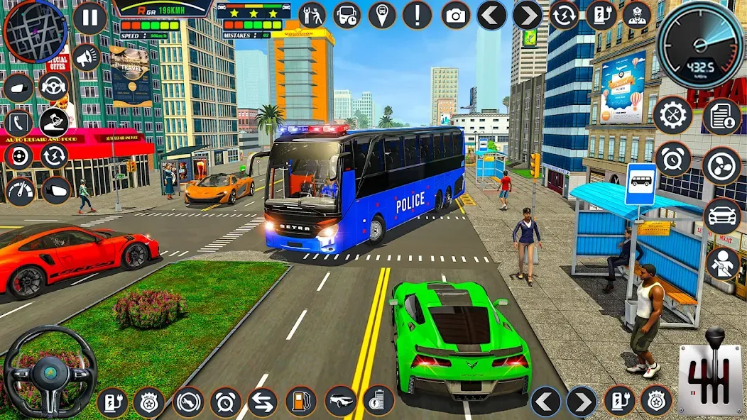 City Bus Simulator Bus Game 3D (Полицейский автобус симулятор)  [МОД Unlocked] Screenshot 1