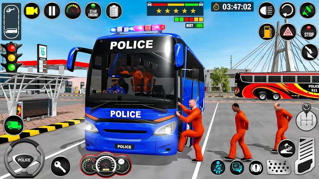 City Bus Simulator Bus Game 3D (Полицейский автобус симулятор)  [МОД Unlocked] Screenshot 3