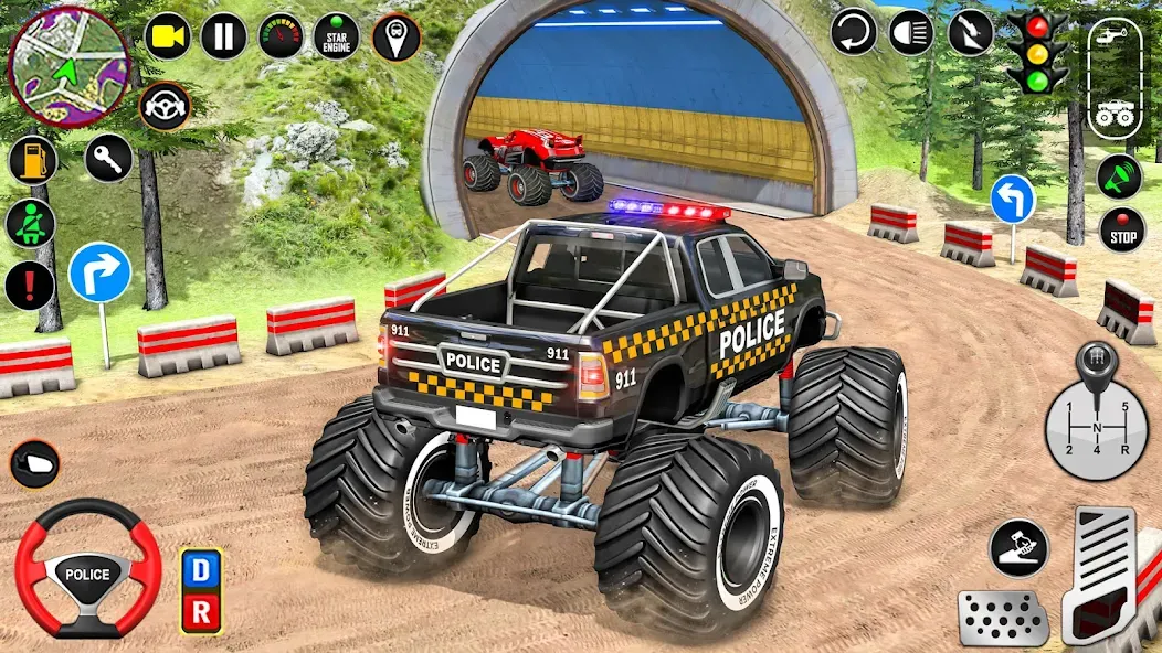 Police Monster Truck Car Games  [МОД Все открыто] Screenshot 4