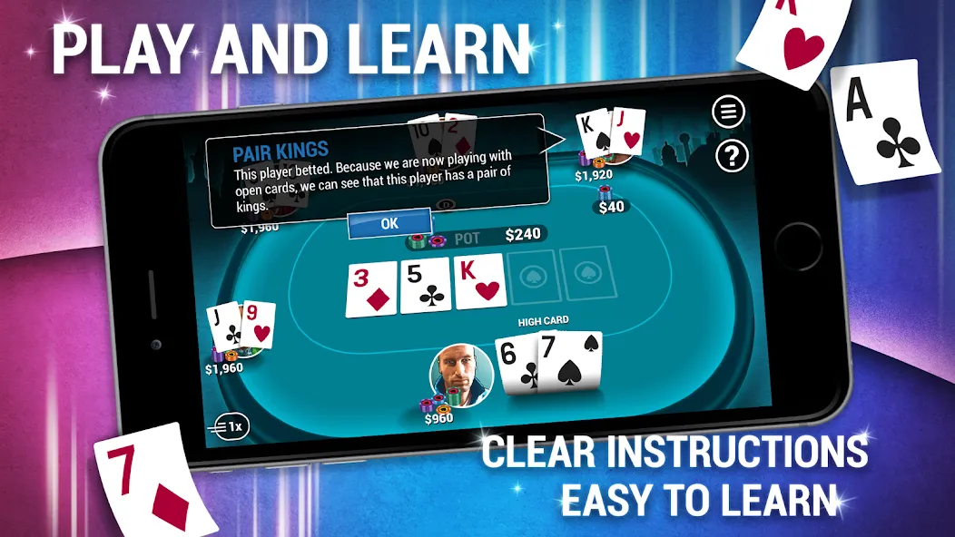 Learn How To Play Texas Poker  [МОД Бесконечные деньги] Screenshot 3