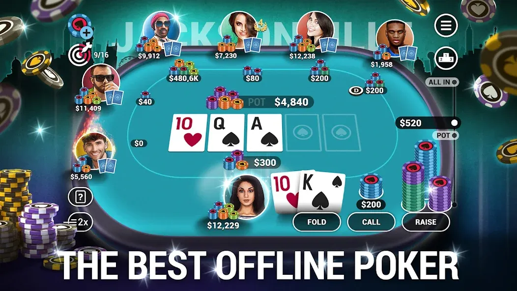 Poker World, Offline TX Holdem (Покер Ворлд)  [МОД Все открыто] Screenshot 1