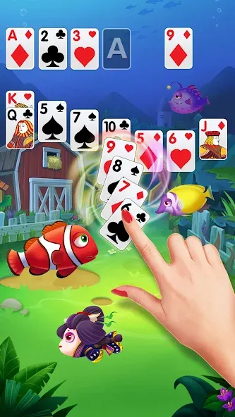 Solitaire Fish Klondike Card (Солитер Карточная игра Клондайк Фиш)  [МОД Бесконечные монеты] Screenshot 3