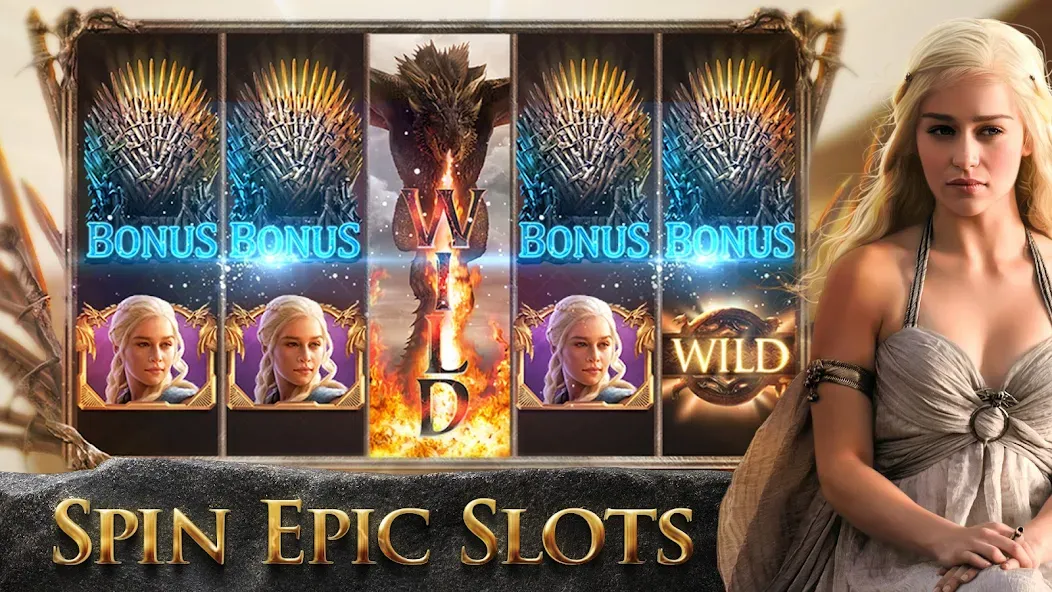 Game of Thrones Slots Casino (Гейм оф Тронс Слотс Казино)  [МОД Бесконечные монеты] Screenshot 1