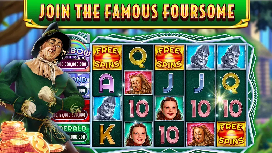 Wizard of Oz Slots Games (Волшебник из страны Оз игровой автомат)  [МОД Меню] Screenshot 2