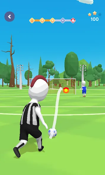 Stickman Freekick: Soccer game  [МОД Unlimited Money] Screenshot 5