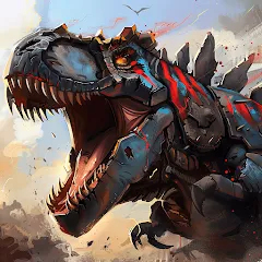 Скачать взломанную Mech War: Jurassic Dinosaur (Мех Батл)  [МОД Mega Pack] - стабильная версия apk на Андроид