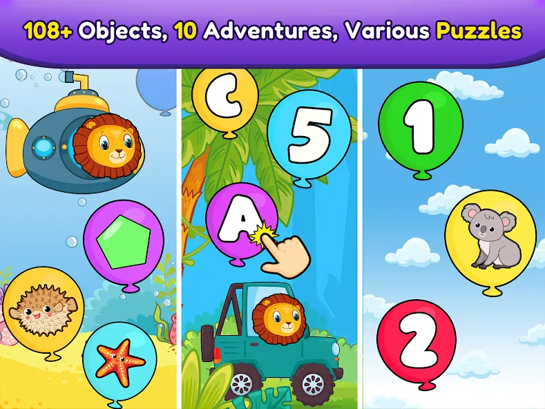 Balloon Pop Kids Learning Game  [МОД Меню] Screenshot 1