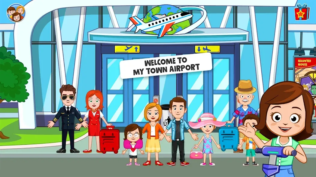 My Town Airport games for kids (Май Таун)  [МОД Все открыто] Screenshot 1