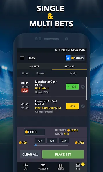 Sports Betting Game - BETUP  [МОД Unlocked] Screenshot 5