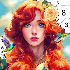 Взломанная Girls Paint by Number Coloring (Девочки раскрашивают по номерам)  [МОД Menu] - стабильная версия apk на Андроид