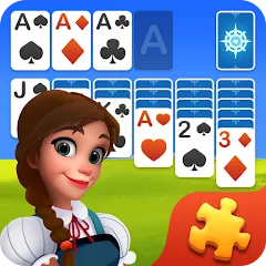 Взломанная Solitaire Jigsaw Puzzle (Солитер Пазл)  [МОД Unlocked] - последняя версия apk на Андроид