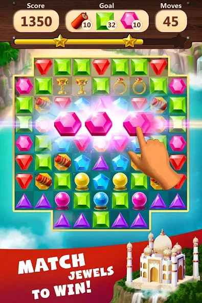 Jewels Planet - Match 3 Puzzle  [МОД Бесконечные деньги] Screenshot 1