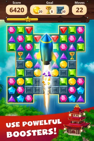 Jewels Planet - Match 3 Puzzle  [МОД Бесконечные деньги] Screenshot 4